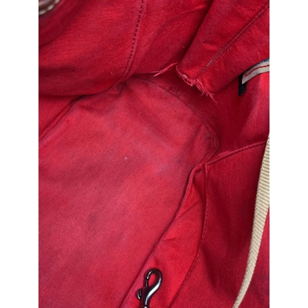 Dooney & Bourke Red Pebble Grain Leather Zip Zip Domed Satchel Crossbody Bag